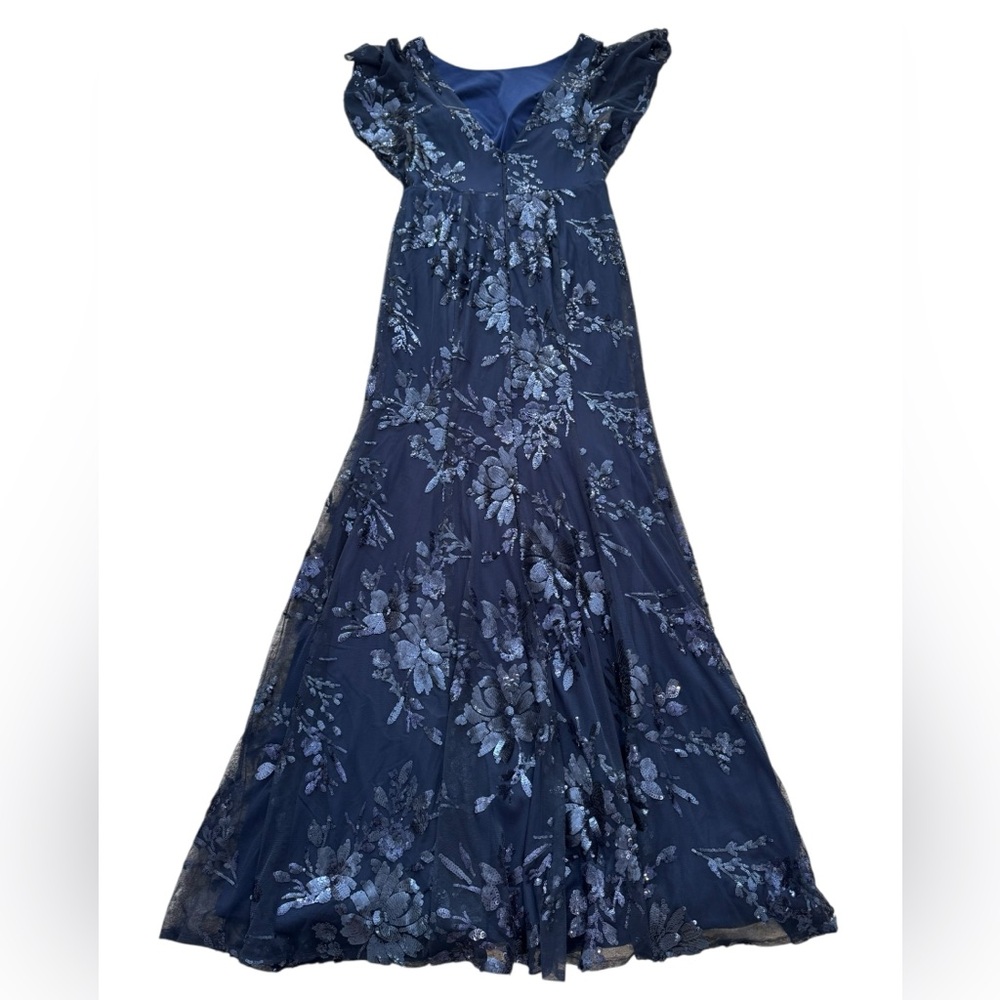 MARCHESA NOTTE BRIDESMAID***Navy Blue Sequin Evening Gown***US 6***$385 - Picture 6 of 7